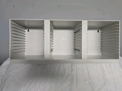 1990 ALPHA 36 CD Shelf Storage White Plastic Media Wall Rack Desktop USA Vintage - Image 1 of 4