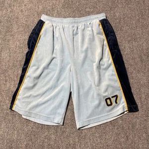 Big Land Shorts Men’s Large Fleece Cotton Blend Light Active Attire Blue/Black - Picture 1 of 8