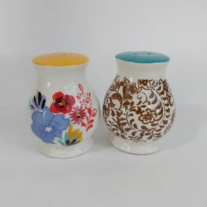 Pioneer Woman Stoneware Floral Salt And Pepper Shakers - Picture 1 of 4