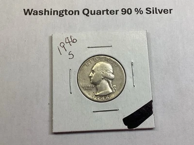 1946 S Washington Silver Quarter San Francisco Mint in VF Condition 08262548u - Image 1 of 4