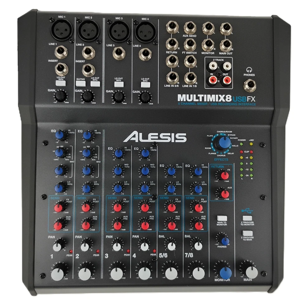 MultiMix 8 USB FX 8-Channel Mixer with Built-In Effects and USB Interface - Image 1 of 4