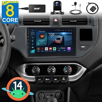 DAB+ 8-Core Android 14 Autoradio Navi CarPlay +Kam für Kia Rio 3 K3 UB 2012-2014 - Bild 1 von 4