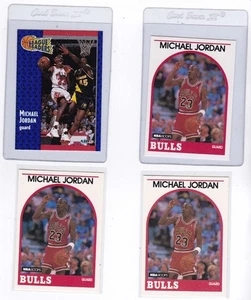 1989 Hoops & 1991 Fleer Michael Jordan Lot of 4 Bulls HOF - Picture 1 of 2