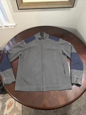 Victorinox Cremallera Completa Tejido Gris Suéter Chaqueta Bomber Para Hombres XL Doble Codo Foto 1 de 4