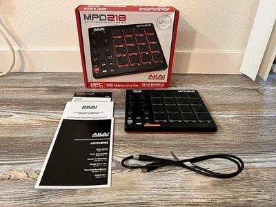 Akai Professional MPD218 Pad Controller MIDI Music Drum W/ Power Cord TESTED  - Image 1 of 4