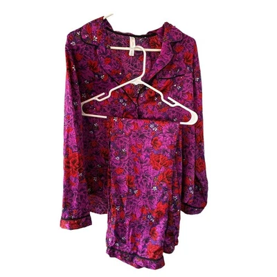 Conjunto de pijama feminino Gilligan & O’Malley XL top e calça cetim azul bolinhas - Imagem 1 de 4