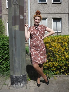 Damen Kleid Sommerkleid Blumen 60s True VINTAGE woman dress summer mini roses - Picture 1 of 9