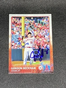 Gordon Beckham Los Angeles Angels 2015 Tarjeta Topps 2015 firmada automática #102 ~ Certificado de autenticidad - Imagen 1 de 3