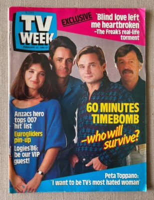 Vintage television - "Australian TV Week" Feb 86 Eurogliders Prisoner The Freak - Image 1 of 4