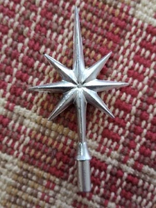 CERAMIC CHRISTMAS TREE PLASTIC STAR TOPPER~ Flat Metallic Silver Color- HTF - Picture 1 of 5
