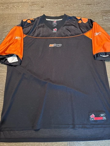 BC Lions CFL Football Reebok Jersey Mens Size 2XL NWOT Black Orange Cover