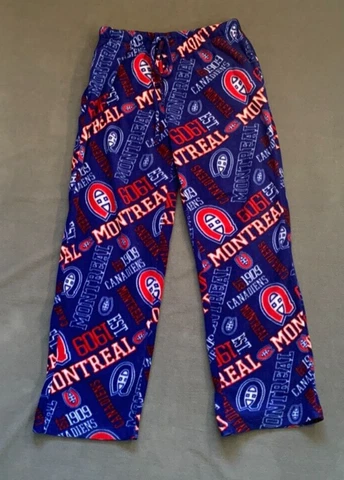 NHL Montreal Canadien Habs Fleece Pajama Pants Adult Size Medium Cover