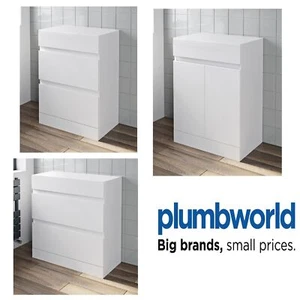 Bathroom Floor Standing Countertop Vanity Unit Basin Sink Unit White 600mm 800mm - Picture 1 of 23