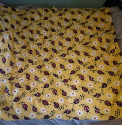 54 X 59 Fleece Throw Lady Bugs One Layer stitched edge 276228 - Image 1 of 3