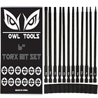 6" Long Torx Bit Set (12 Pack of Drill Bits with Case) Security Tamper Proof Sta
