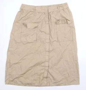 VILA Womens Beige Cotton Blend Straight & Pencil Skirt Size W32 in - Picture 1 of 12