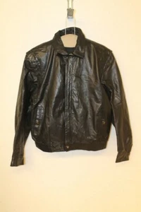 HERREN SCHILF VINTAGE SCHWARZ LEDER CAFE RACER/MOTORRAD JACKE GR 44 - Bild 1 von 6