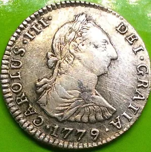 Carlos III 1 Real 1779 Spain Lima Ensayador 3,31g silver Patina - RARE!!! - Picture 1 of 10