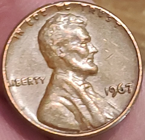 1967 Lincoln Head Memorial Penny Obverse collar Strike Error No Mint Mark Cover