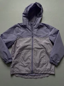 Columbia Jacket Girls M Purple Hooded Rain Coat Colorblock Ripstop Lightweight - Picture 1 of 8