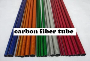 2pcs 3K Multicolour Full Carbon Fiber Fibre Round Tube 25 x 23mm x 50cm - Picture 1 of 9