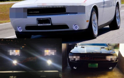 LED halo ring for Dodge Challenger 08-14 fog light lamp DRL Demon eye white SMD - Image 1 of 4