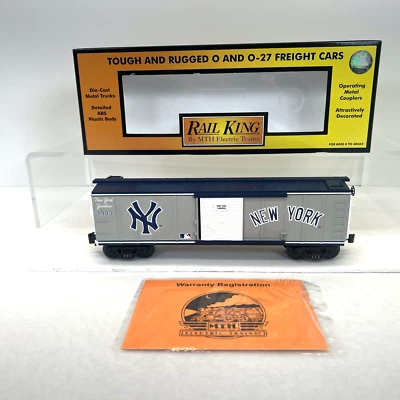 MTH RailKing 30-74179 MLB New York Yankees Boxcar New O O-27 Gauge Baseball - Image 1 of 4