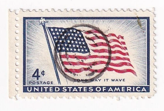STAMP SCOTT 1094 "American Flag"4 CENT 1957 USED BULLSEYE CANCEL - Image 1 of 1