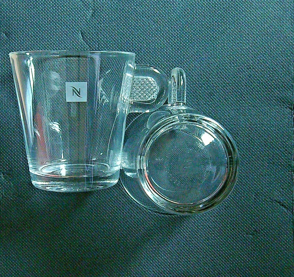 Lot de 4 tasses Nespresso en verre 130ml - 8 cm de haut (vendu sans sous tasse) - Photo 1/1