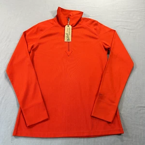 NEW Woolrich Sweater Womens Medium Orange 1/4 Zip Knit Lightweight Pullover - Picture 1 of 11