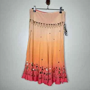 Vintage Josephine Chaus Silk Beaded Boho Ombre Skirt Size 4 Petite NWT - Picture 1 of 10