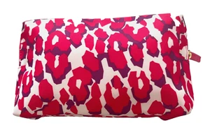 Estee Lauder Pink Purple White Leopard Print Cosmetics Bag Zip Closure - Picture 1 of 11
