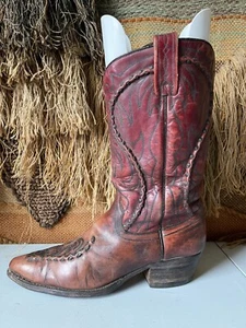 DAN POST WOMEN'S 6629 BURGUNDY LEATHER WESTERN COWBOY BOOTS SIZE 9.5 B - Picture 1 of 8