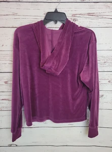 NWT Alfani Purple Hoodie Sweatshirt Velour Long Sleeve Pullover Women's SZ Small - Picture 1 of 10