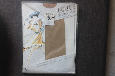 Vintage Reiter Strumpfhose Seitenbordüre Gr. 44-46 Bast Neu OVP - Bild 1 von 4