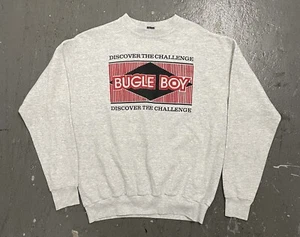Vintage 90s Bugle Boy Discover The Challenge grau Sweatshirt Herren Gr. L grau - Bild 1 von 11