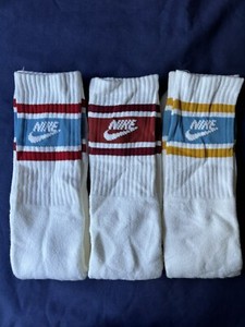 Vintage Nike Knee High Tube Socks 1980s Stripes Rare New Lot of 3 Pairs