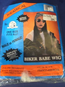 Franco-Americana ~ PELUCA DE BEBÉ CICLISTA NEGRA ~ diadema ~ Mascarada de Halloween - Imagen 1 de 2
