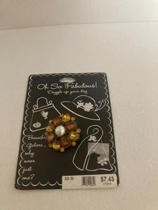 Oh So Fabulous! Vintage Look Brooch - Amber Stones & Pearl - Pretty- New - Picture 1 of 2
