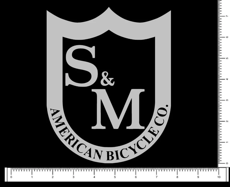 S & M Bike Company Troquelado Escudo Calcomanía Equipo Adhesivo Bicicletas BMX 7.3" X 5.85" Foto 1 de 4