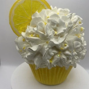 Faux Lemon Cupcake Approximately 4 Inches! Not Edible! - Picture 1 of 8