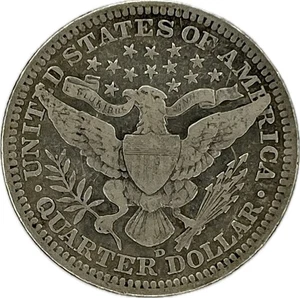 1907-D Barber Silver Quarter in a SAFLIP® - Fine- (VG+) Details Cleaned - Picture 1 of 2