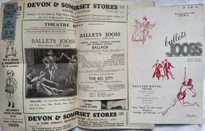 Ballets Jooss 1943 Exeter Theatre Royal Programme + Flyer + ticket-stub - Picture 1 of 5