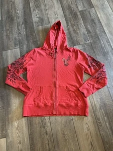 Harley Davidson Red Hoodie with Gems Full Zip Womens Size XL - Picture 1 of 7