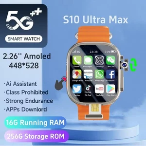 S10 Ultra MAX Smartwatch 4G 5G Android System, Rotary Camera 256GB ROM App S - Picture 1 of 6