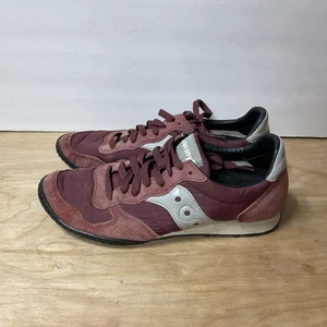 Saucony Jazz Low Pro Burgundy Gray Athletic Running Sneakers Womens Size 8 - Picture 1 of 11