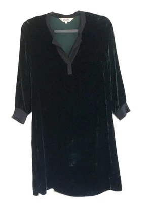 Brora dark green velvet knee-length dress with bracelet sleeves, UK size 8 - Image 1 of 4