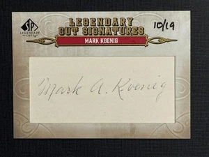 Mark Koenig 2011 SP Legendary Cut Signatures 10/19 Cut Auto Yankees - Bild 1 von 2