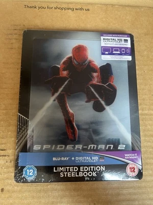 SPIDER-MAN 2 UK Reg Free LENTICULAR BLU RAY STEELBOOK NEW &  SEALED Rare Marvel - Image 1 of 4