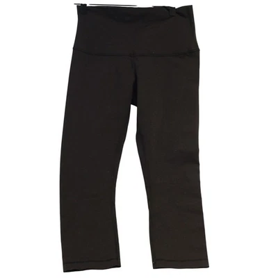 Lululemon 黑色裁剪打底裤女式 8 码瑜伽裤运动休闲 — 第 1/4 张图片
